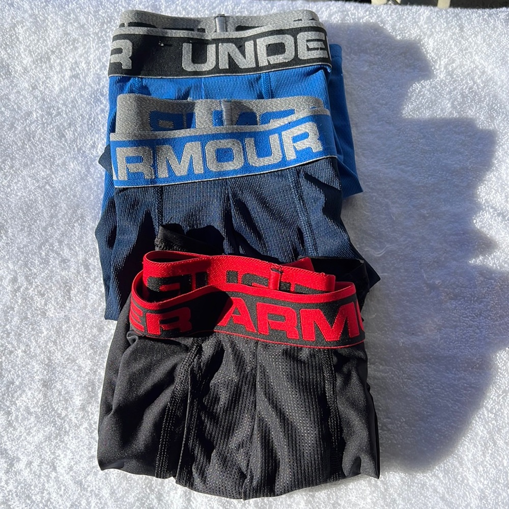 Three small Under Armor underwear. Not tag but they were never worn